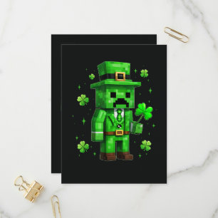 Lucky Leprechaun Funny St Patrick's Day Video Game Invitation Postcard