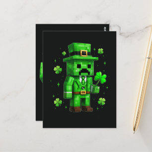 Lucky Leprechaun Funny St Patrick's Day Video Game Postcard