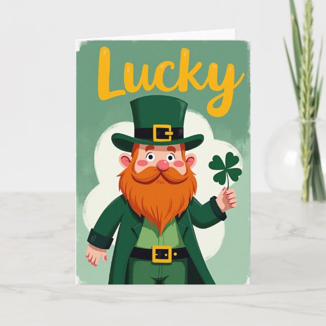 Lucky Leprechaun Gold Script Card (Front)