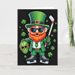 Lucky Leprechaun Hockey Fun Card