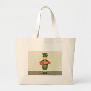 lucky leprechaun large tote bag