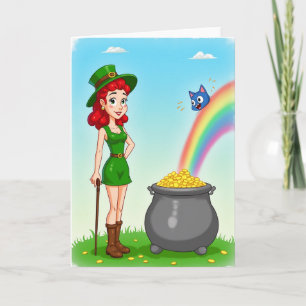 Lucky Leprechaun Rainbow Card