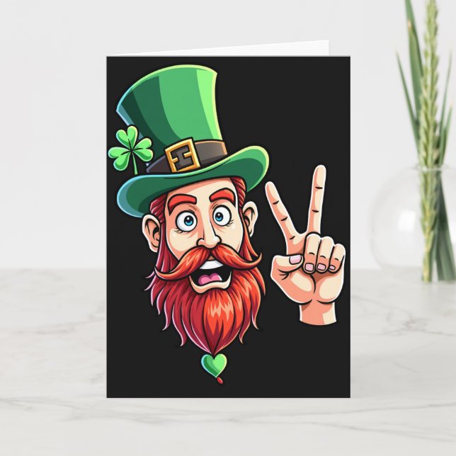 Lucky Leprechaun Smile Art Card (Front)