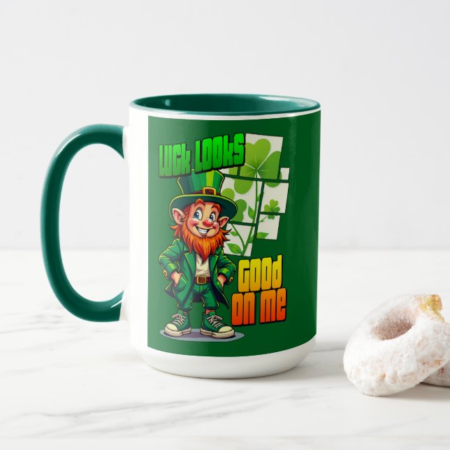 Lucky Leprechaun St Patrick’s Day Shirt – caneca Mug (With Donut)