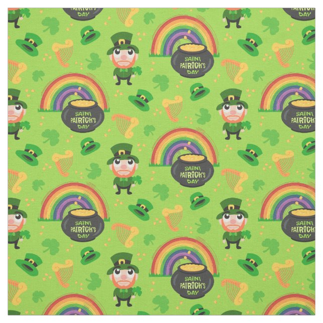 Lucky Leprechaun - St. Patrick's Day Pattern Fabric (Swatch)