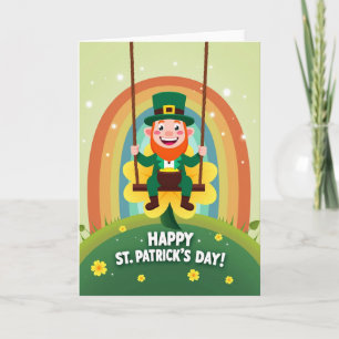 Lucky Leprechaun Swing St Patricks Card