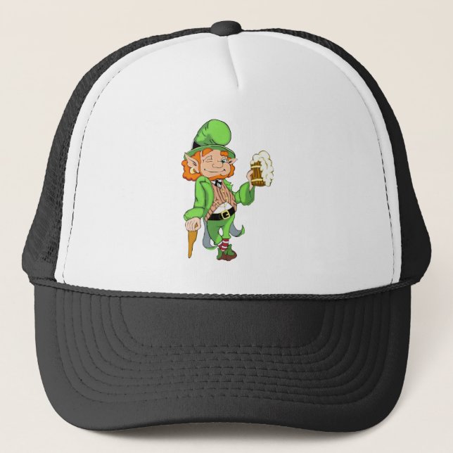 Lucky Leprechaun Trucker Hat (Front)