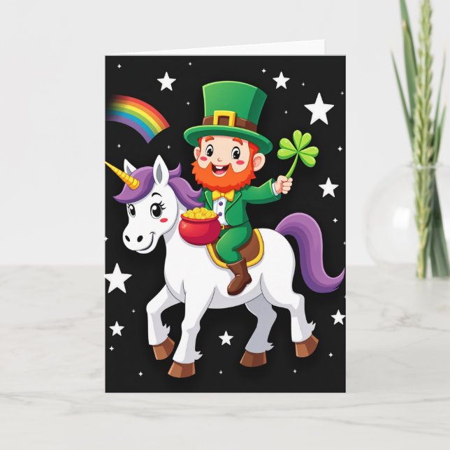 Lucky Leprechaun Unicorn Card (Front)