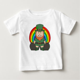 Lucky Leprechaun with Rainbow Pot of Gold Baby T-Shirt
