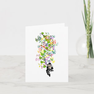 Lucky Leprechaun With Shamrocks Card