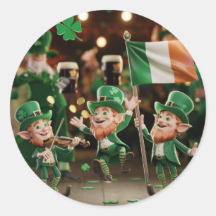 Lucky leprechauns saint Patrick Classic Round Sticker