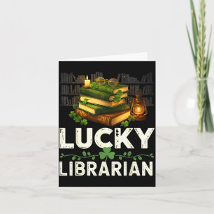 Lucky librarian st patricks day reading book lover card