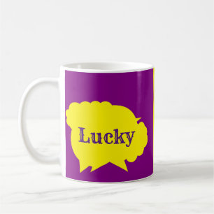 Lucky Linda design in purple and yellow splash Coffee Mug