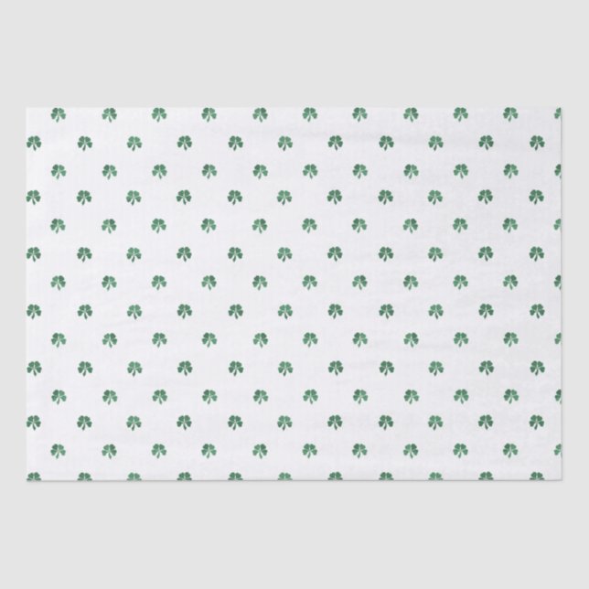 Lucky Little Four Leaf Clovers Saint Patricks Day Tissue Paper (Front)