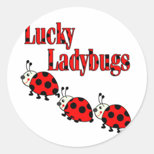 Lucky Little Ladybugs Classic Round Sticker