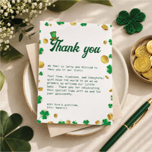 Lucky Little One – St. Patrick’s Day Baby Shower Thank You Card