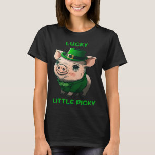 Lucky Little Picky Pig St Patricks Day Irish Lepre T-Shirt
