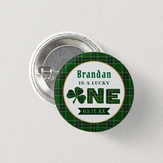 Lucky Little Shamrock 1st Birthday 3 Cm Round Badge (Front & Back)
