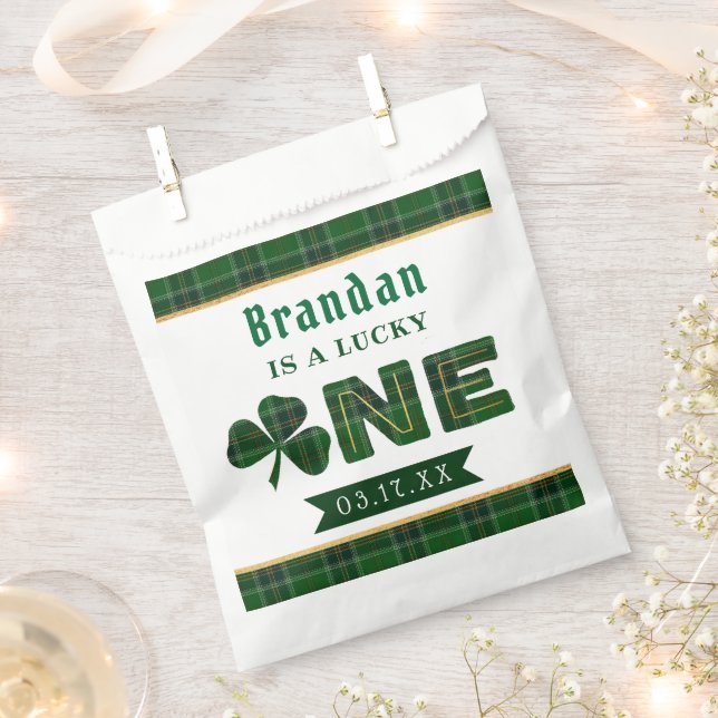 Lucky Little Shamrock 1st Birthday Favour Bag (Clipped)