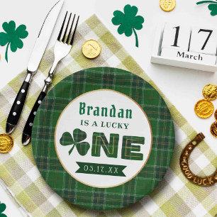 Lucky Little Shamrock 1st Birthday Party Paper Plate