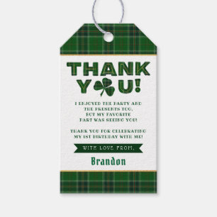 Lucky Little Shamrock 1st Birthday Thank You Gift Tags