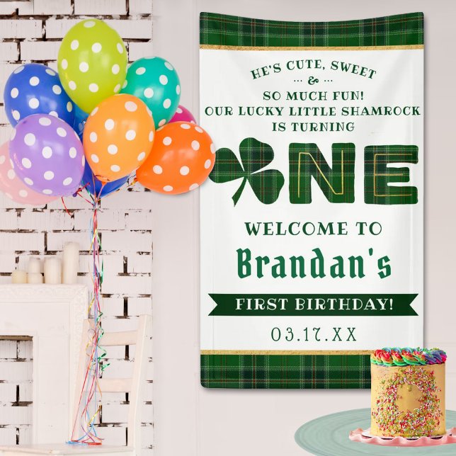 Lucky Little Shamrock 1st Birthday Welcome Banner (Creator Uploaded)