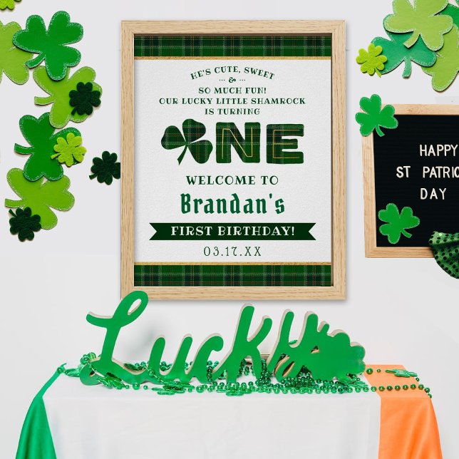 Lucky Little Shamrock 1st Birthday Welcome Poster (Creator Uploaded)