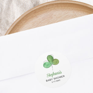 Lucky Little Shamrock Baby Shower Classic Round Sticker