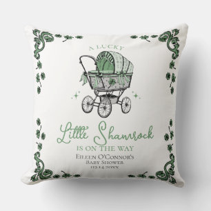 Lucky Little Shamrock Baby Shower Cushion