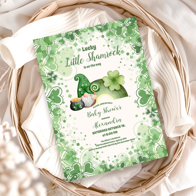 Lucky Little Shamrock Baby Shower Invitation (Creator Uploaded)