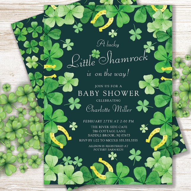 Lucky Little Shamrock Baby Shower Invitation (Creator Uploaded)