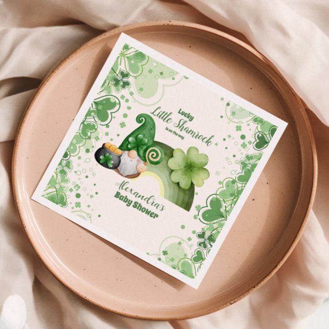 Lucky Little Shamrock Baby Shower Napkin (Creator Uploaded)