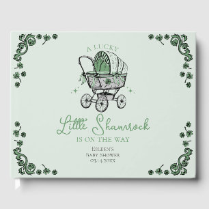 Lucky Little Shamrock St Patricks Day Baby Shower Guest Book