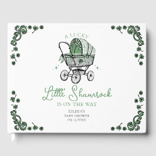 Lucky Little Shamrock St Patricks Day Baby Shower Guest Book