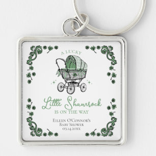 Lucky Little Shamrock St Patricks Day Baby Shower Key Ring