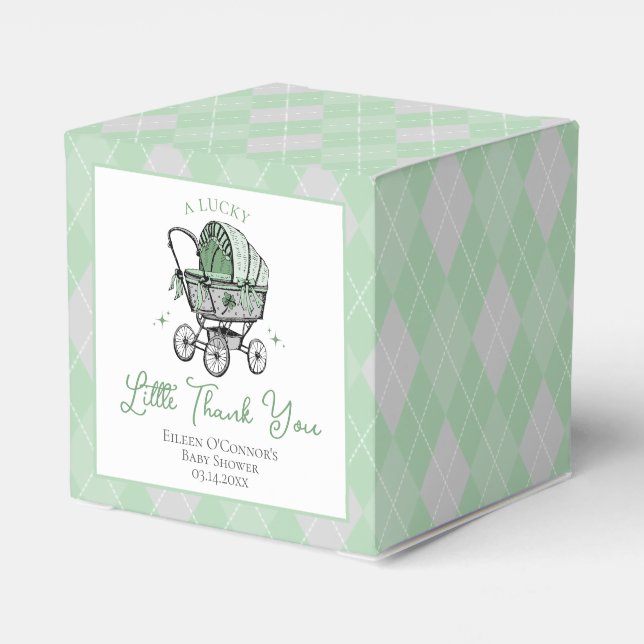 Lucky Little Thank You St Patricks Baby Shower Favour Box (Back Side)