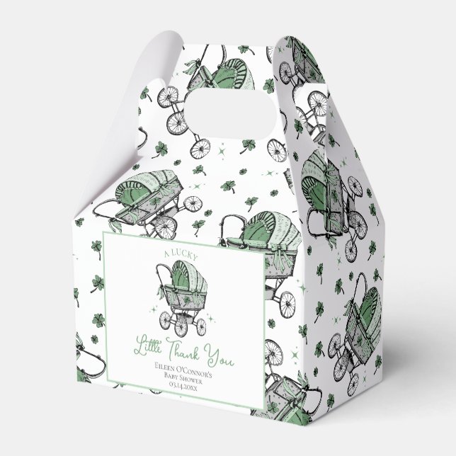 Lucky Little Thank You St Patricks Baby Shower Favour Box (Back Side)