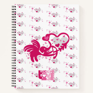LUCKY LOVE ELEPHANT CUPID ELEPHANT BY MASANSER NOTEBOOK