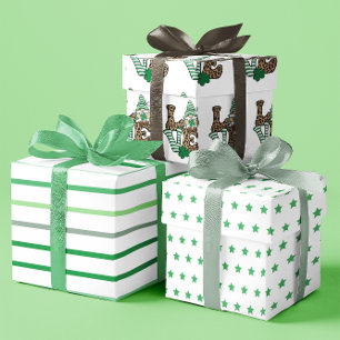 Lucky Love Gnome St. Patrick's Day set of 3 Wrapping Paper Sheet