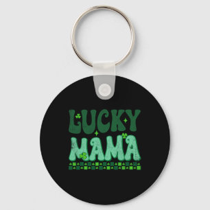 Lucky Mama Family Matching Retro Groovy St Patrick Key Ring