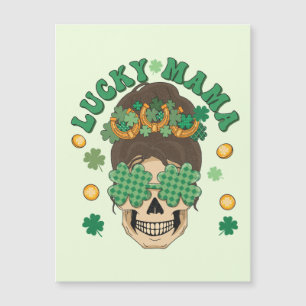 Lucky Mama Skeleton with Clovers and Horseshoes