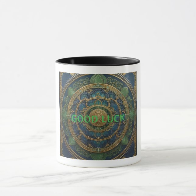 Lucky Mandala Fortune Design Good Luck Mug (Center)