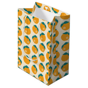 Lucky Mandarin Lunar New Year - Cream Medium Gift Bag