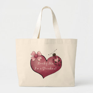 Lucky Me I'm a Grandma Tshirts and Gifts Large Tote Bag