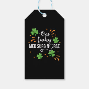 Lucky Med Surg Nurse Shamrock Saint Patrick's Day Gift Tags