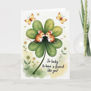 Lucky Mice Friend Clover Card
