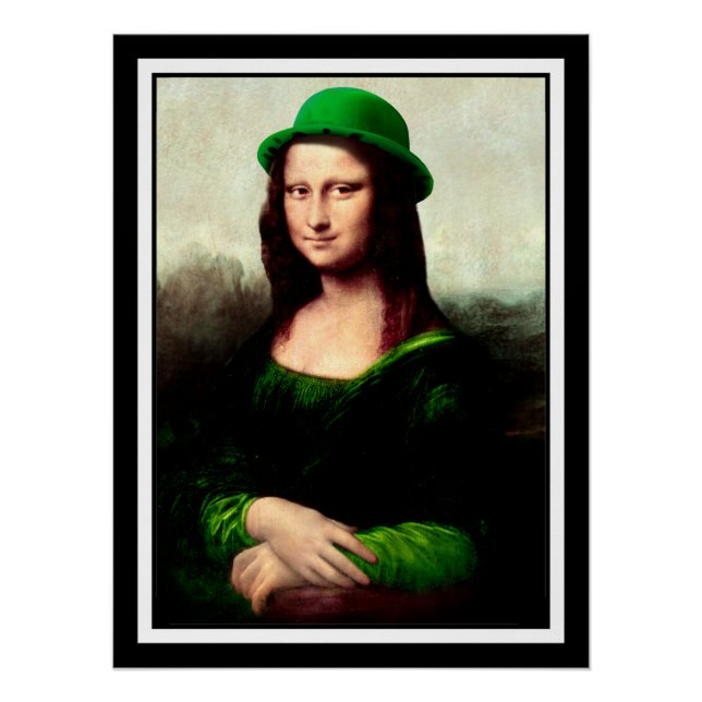 Lucky Mona Lisa St. Patrick's Day Poster (Front)