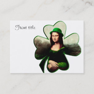 Lucky Mona Lisa St Patrick's Day Shamrock Business Card