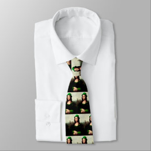 Lucky Mona Lisa St. Patrick's Day Tie