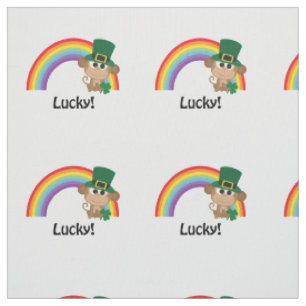 Lucky Monkey Leprechaun Fabric
